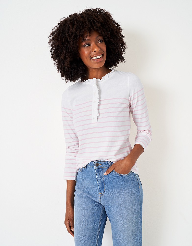 Women's Frill Placket Top from Crew Clothing Company