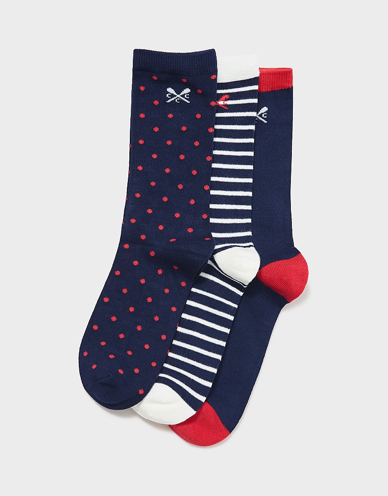 Women's 3 Pack Bamboo Socks from Crew Clothing Company