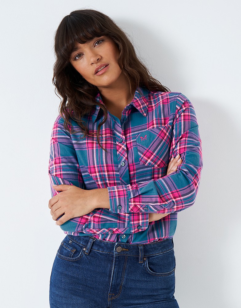 Women's Brushed Flannel Check Shirt from Crew Clothing Company