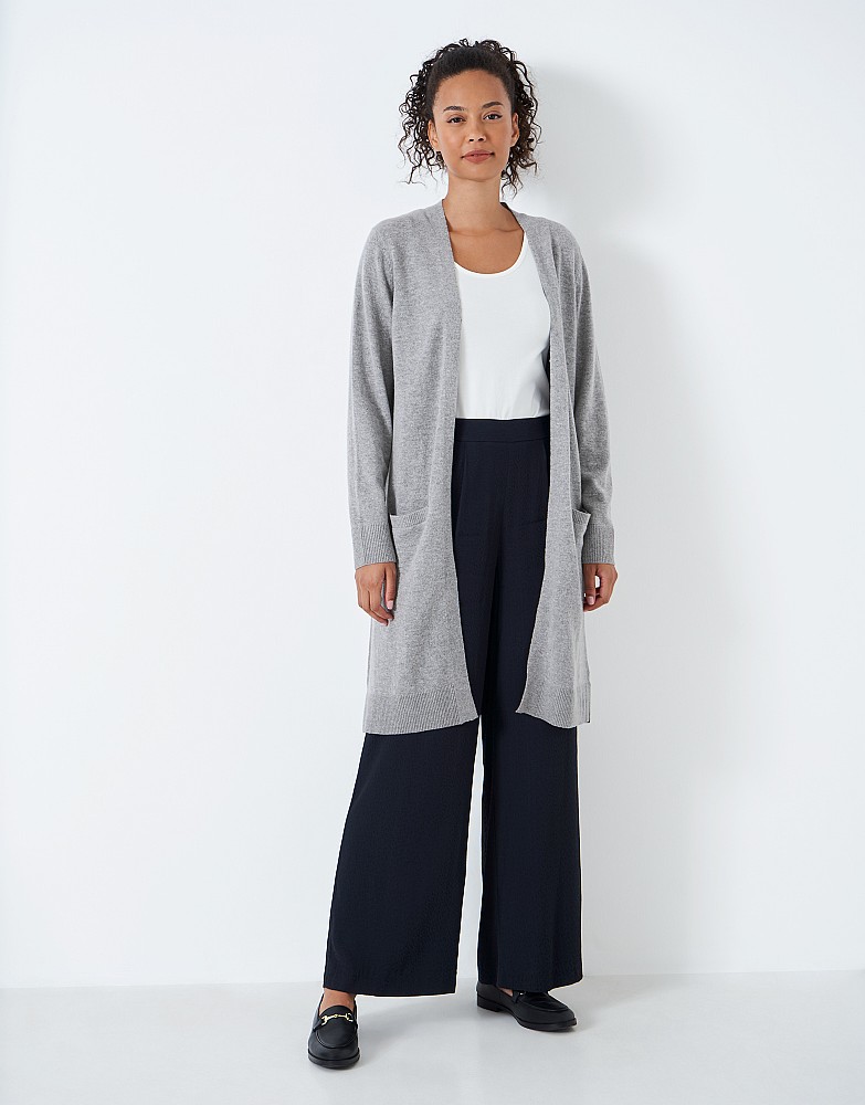 Women's Harmony Long Line Cardigan from Crew Clothing Company - Grey Marl