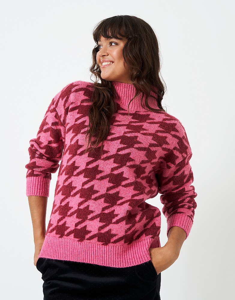 Women's Large Dogstooth Jumper from Crew Clothing Company
