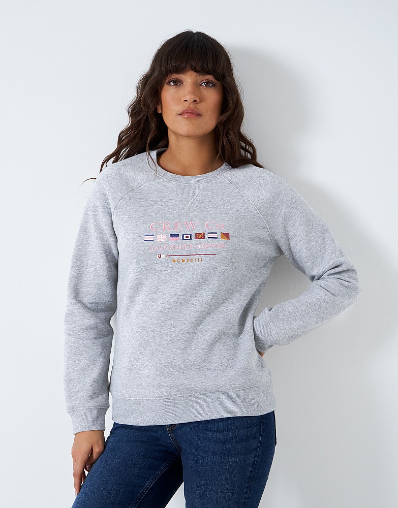 Embroidered Crew Logo Sweatshirt