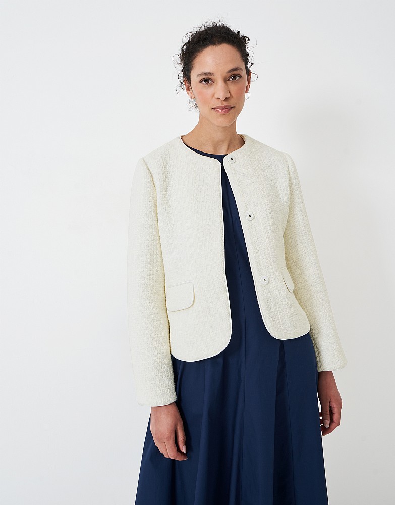 Textured Collarless Jacket
