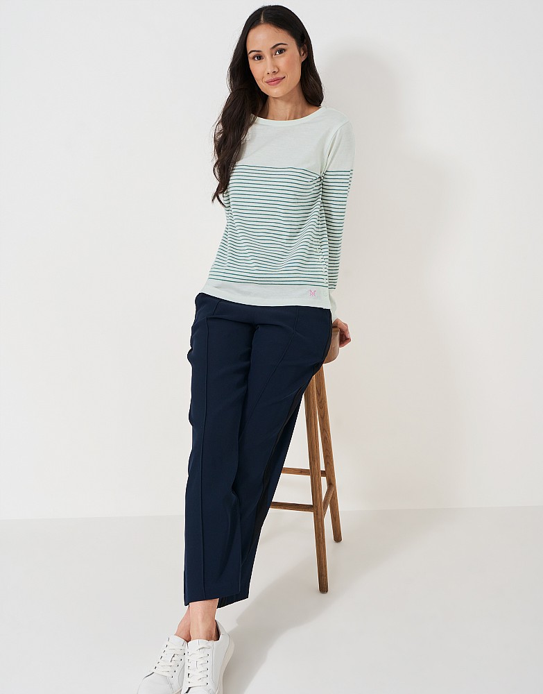 Cassandra Stripe Button Top