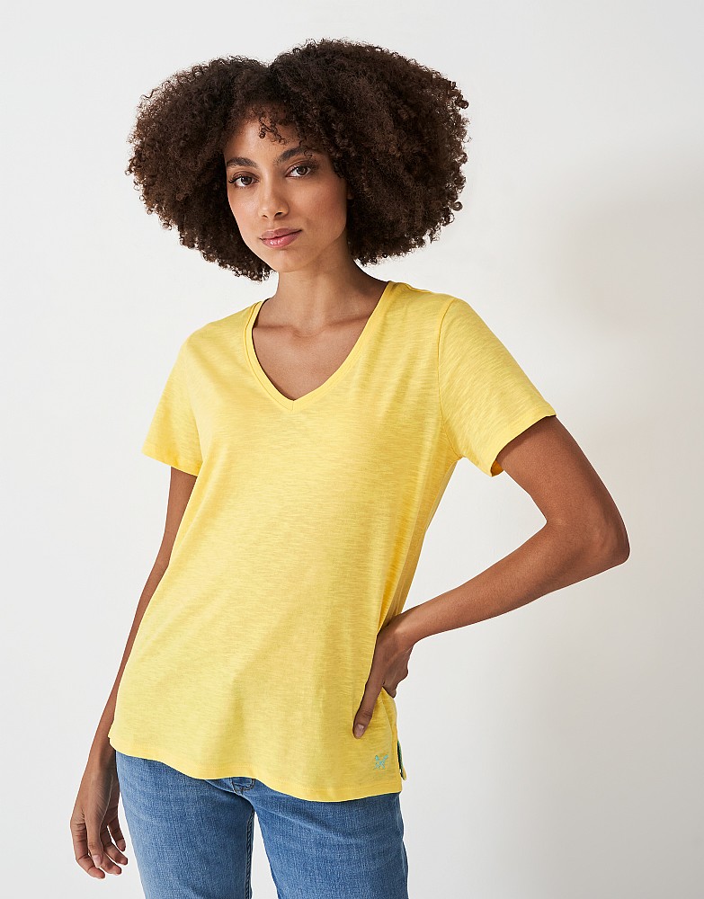 Perfect V Neck Slub T-Shirt