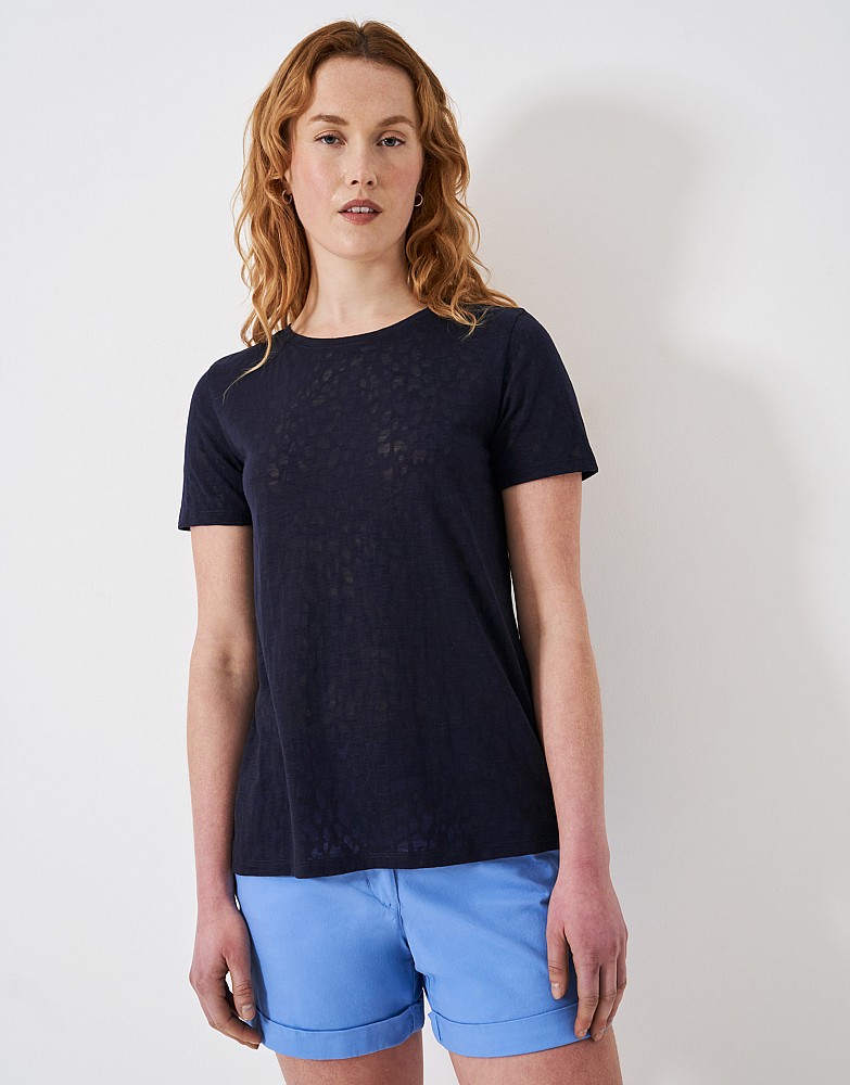 Crew Neck Burnt Out T-Shirt