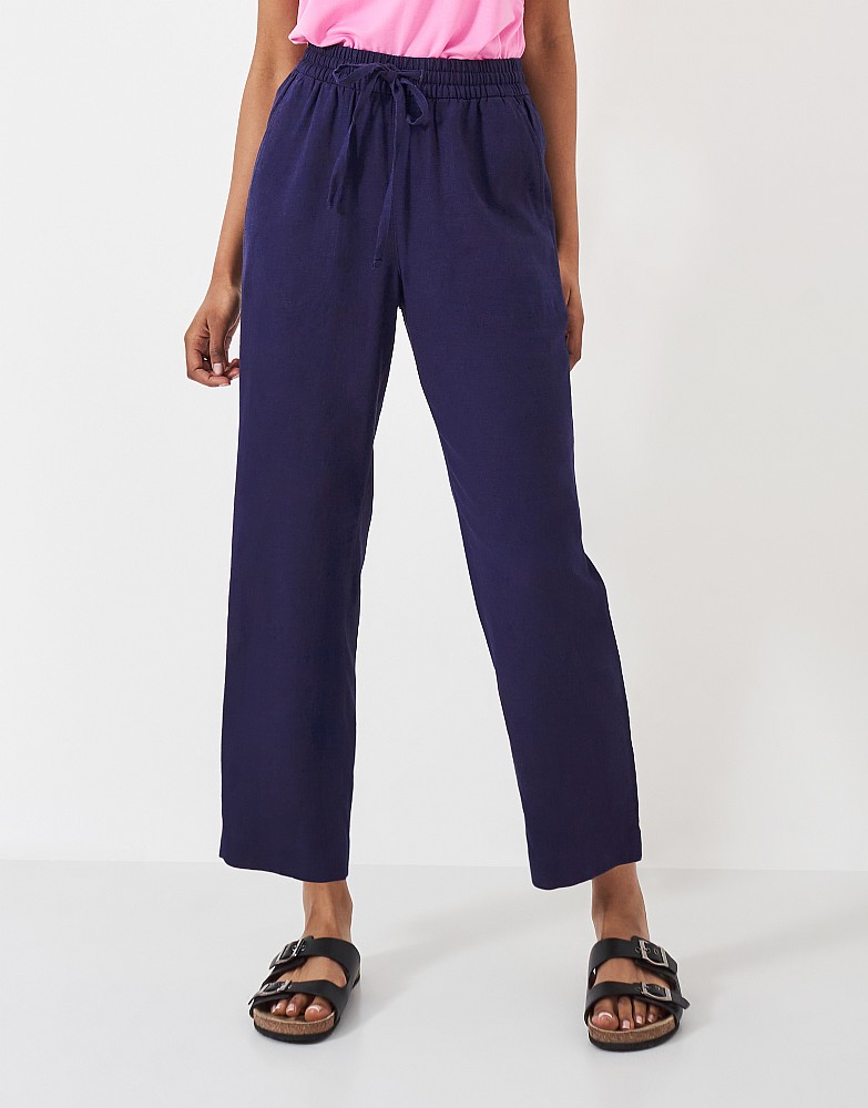 Linen Blend Tapered Trousers