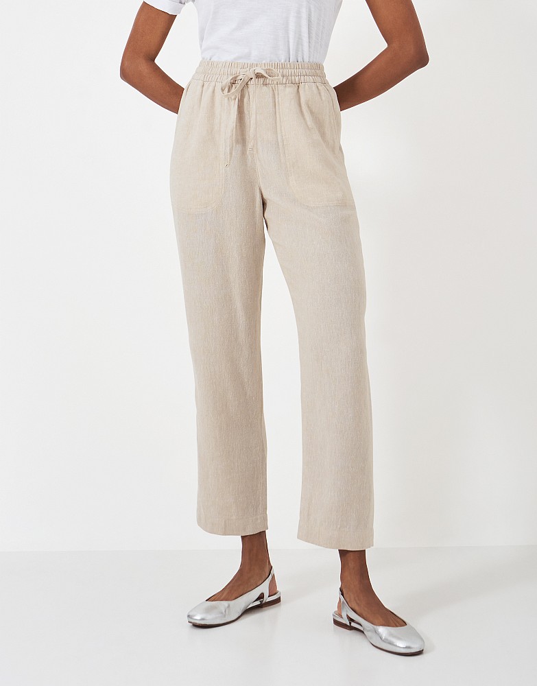 Women's Linen Blend Tapered Trousers from Crew Clothing Company
