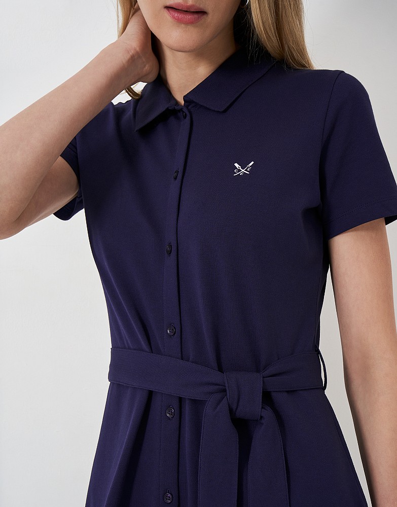 women's cotton piqu belted polo dress Women's Buttoned Belted Cotton Piqu Polo Dress - Dresses & Skirts - New In  2026
