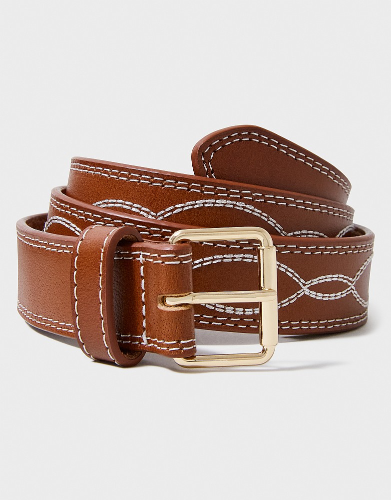 Contrast Stitched Belt