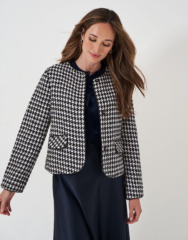 Textured Collarless Jacket