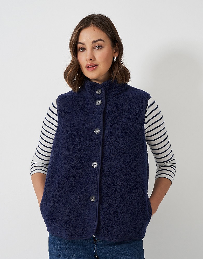 Borg Gilet in Navy - navy