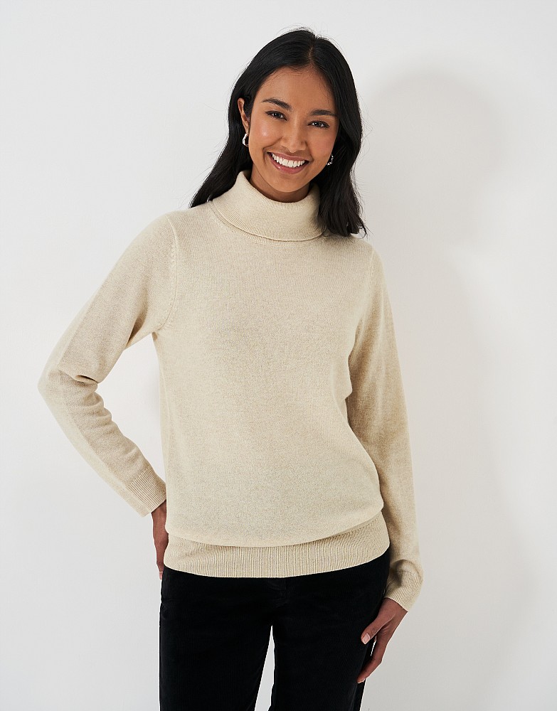 Extra Fine Merino Cashmere Libby Roll Neck Jumper