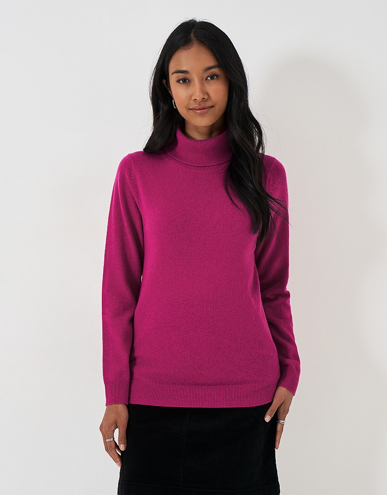 Extra Fine Merino Cashmere Libby Roll Neck Jumper