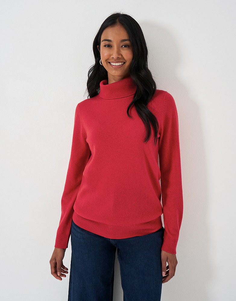 Extra Fine Merino Cashmere Libby Roll Neck Jumper