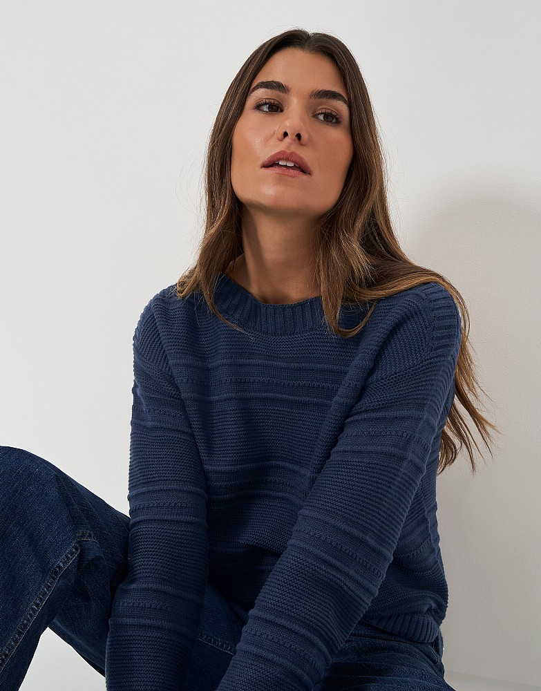 Tali Cotton Blend Jumper in Navy