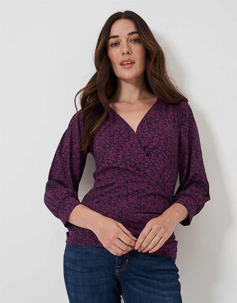 3/4 Sleeve Wrap Top