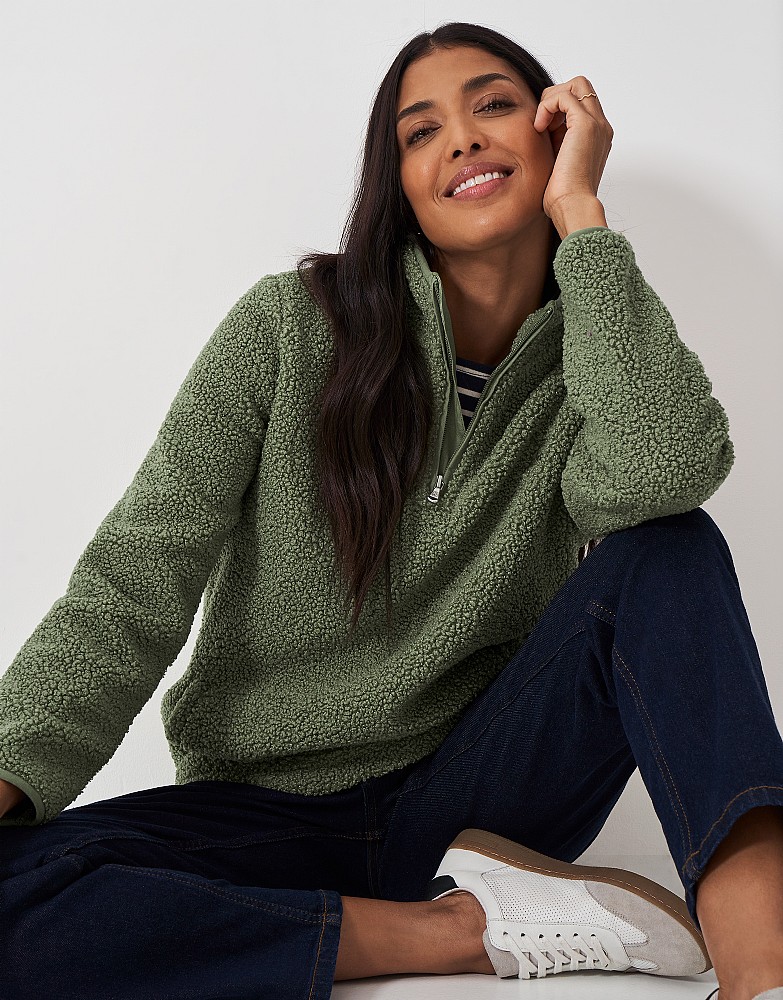 Borg Half Zip Fleece in Green
