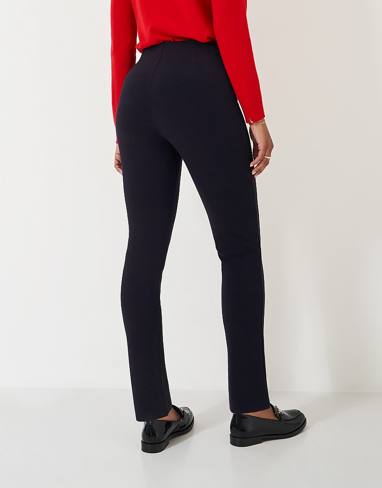 Women's Ponte Slim Leg Trouser in Black from Crew Clothing Company