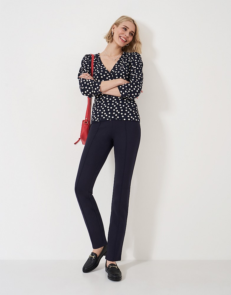 Ponte Slim Leg Trouser in Navy