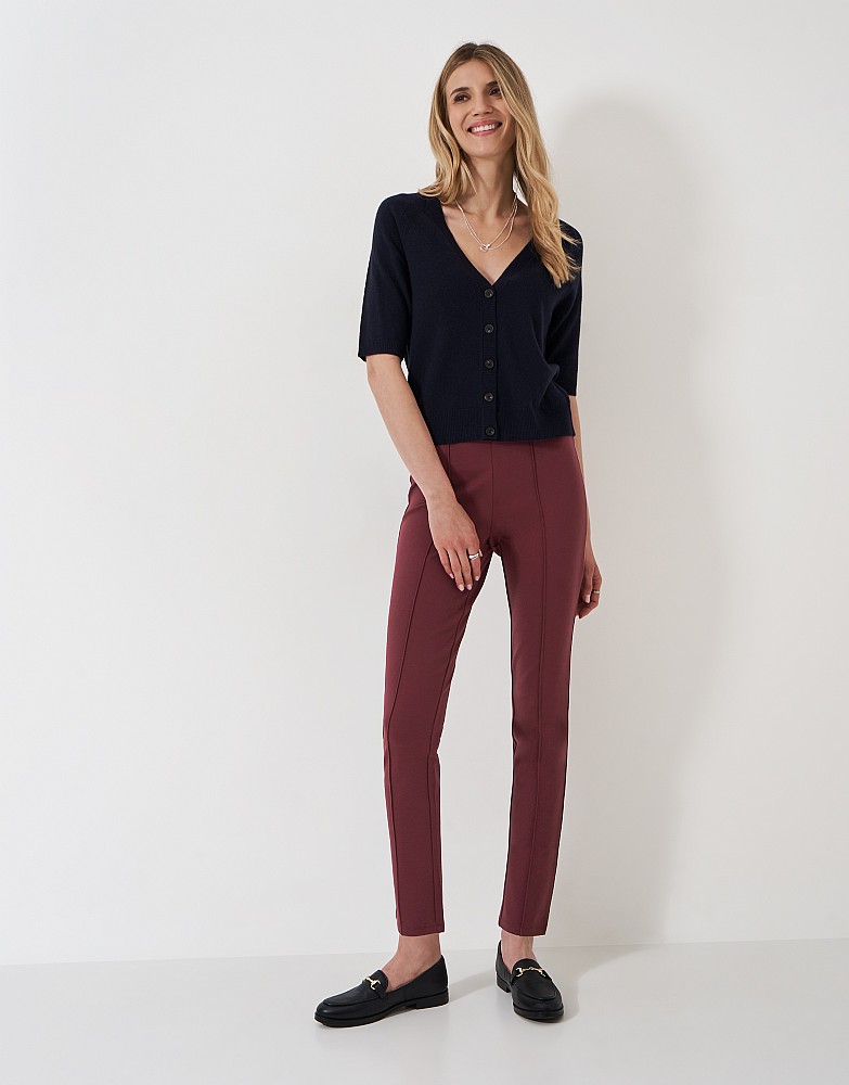 Ponte Slim Leg Trouser in Red