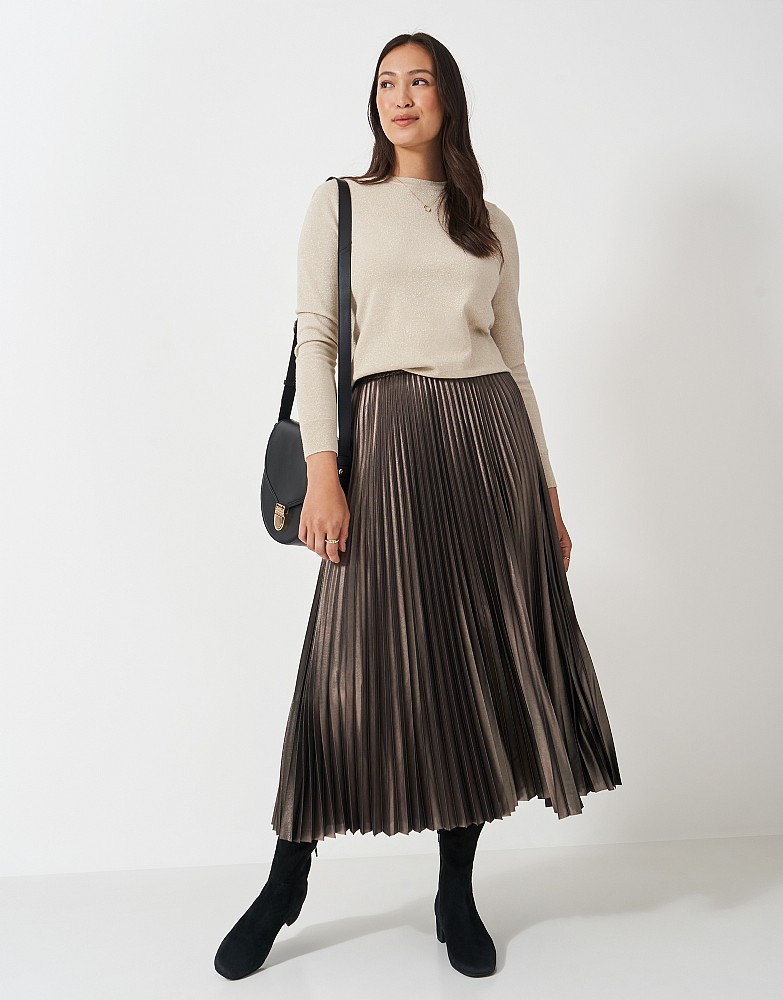 Aurora Pleated Skirt in Charcoal
