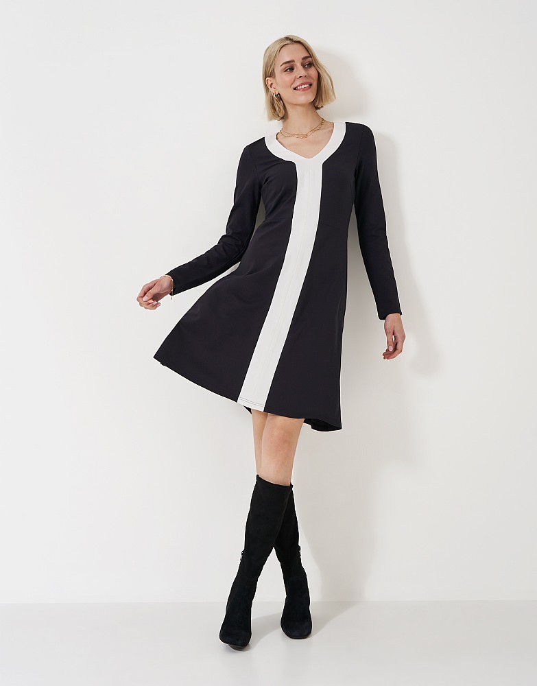 Evalyn Ponte Dress in Black and White