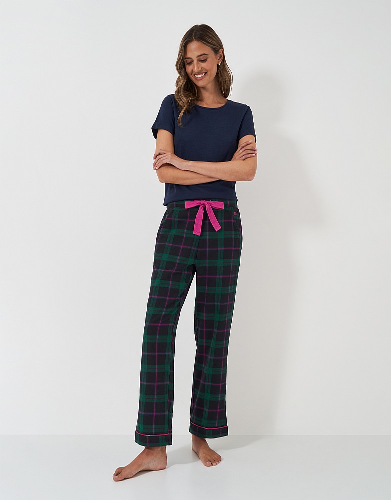 Brushed Flannel Checked Lounge Trousers in Blackwatch