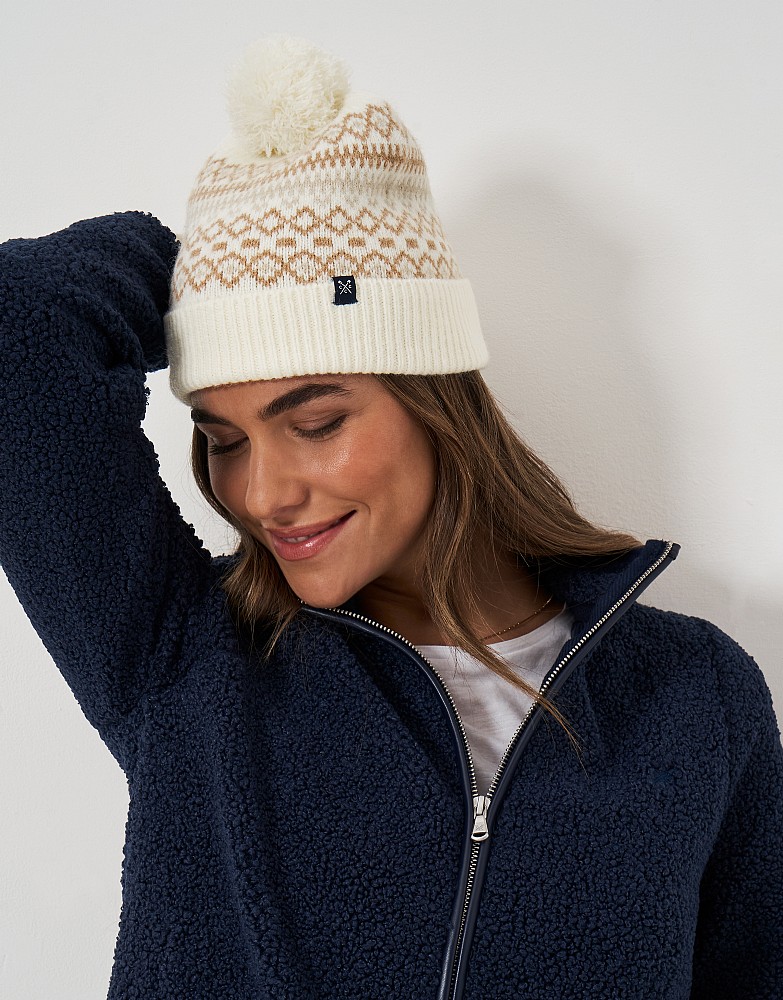 Fairisle Beanie in Oatmeal