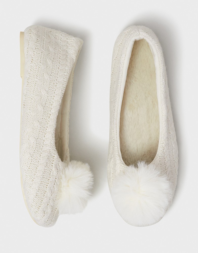 Cable Pump Slipper in Ivory