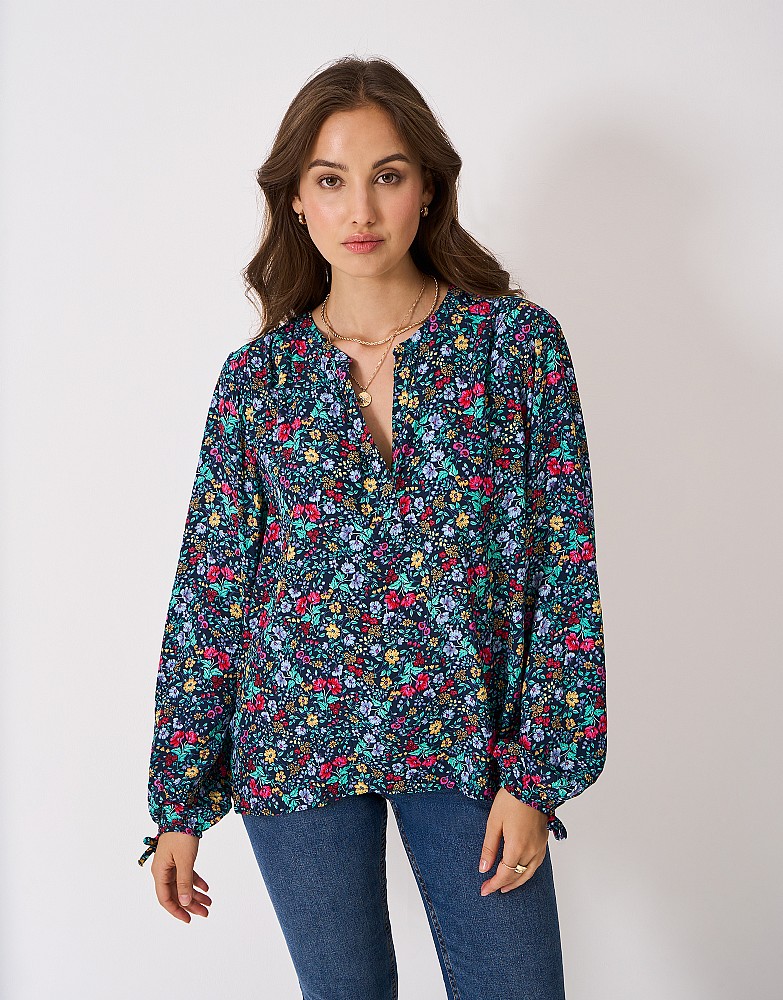 Tilly Blouse in Navy Floral Print