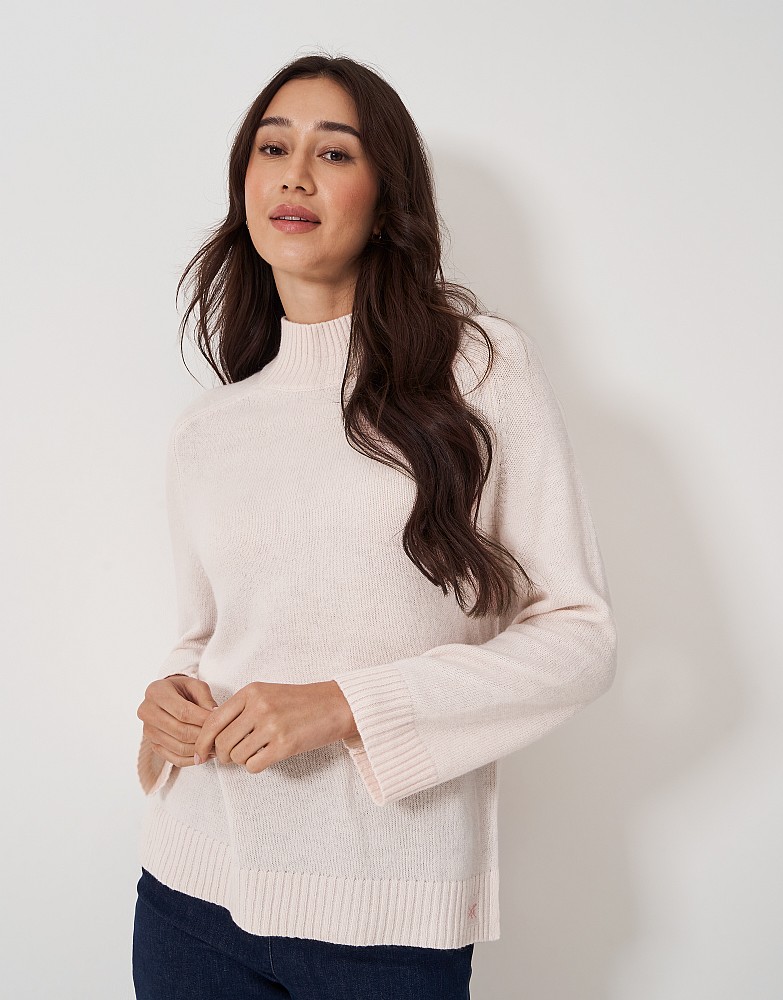 Harmony Saddle Shoulder Jumper with Merino Wool in Pink