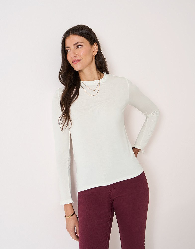 Frill Collar Layering Top in White