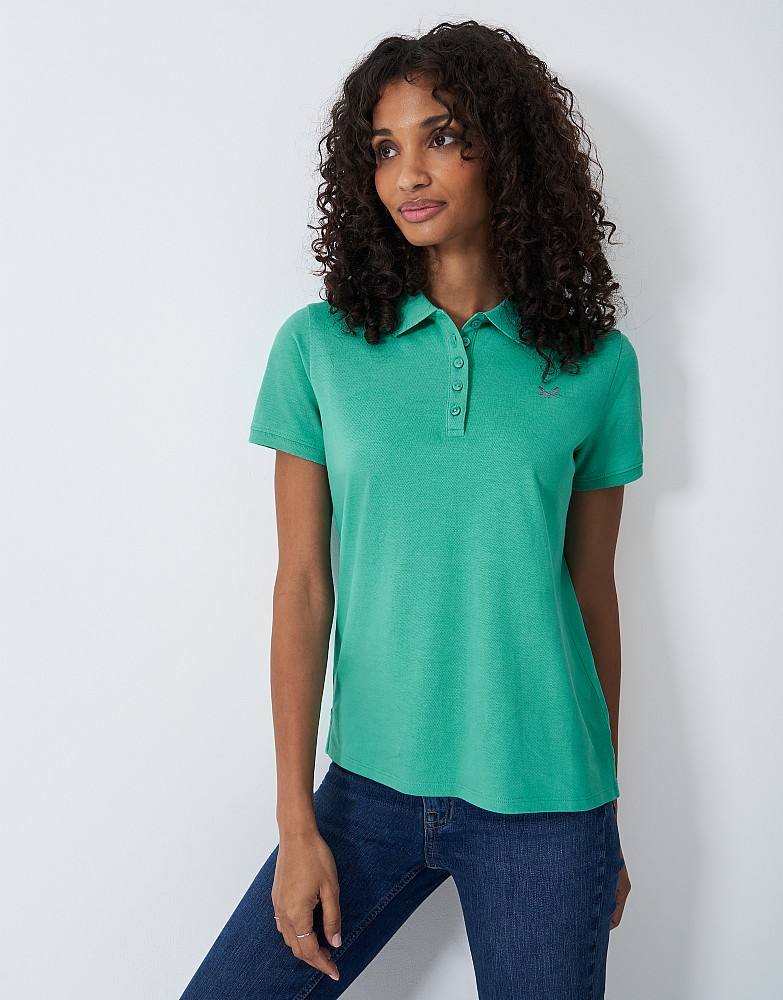 Women's Classic Polo Shirt in Waterfall from Crew Clothing Company