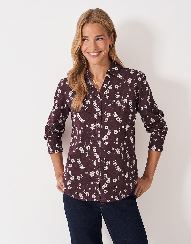 Jersey Shirt in Brown & White