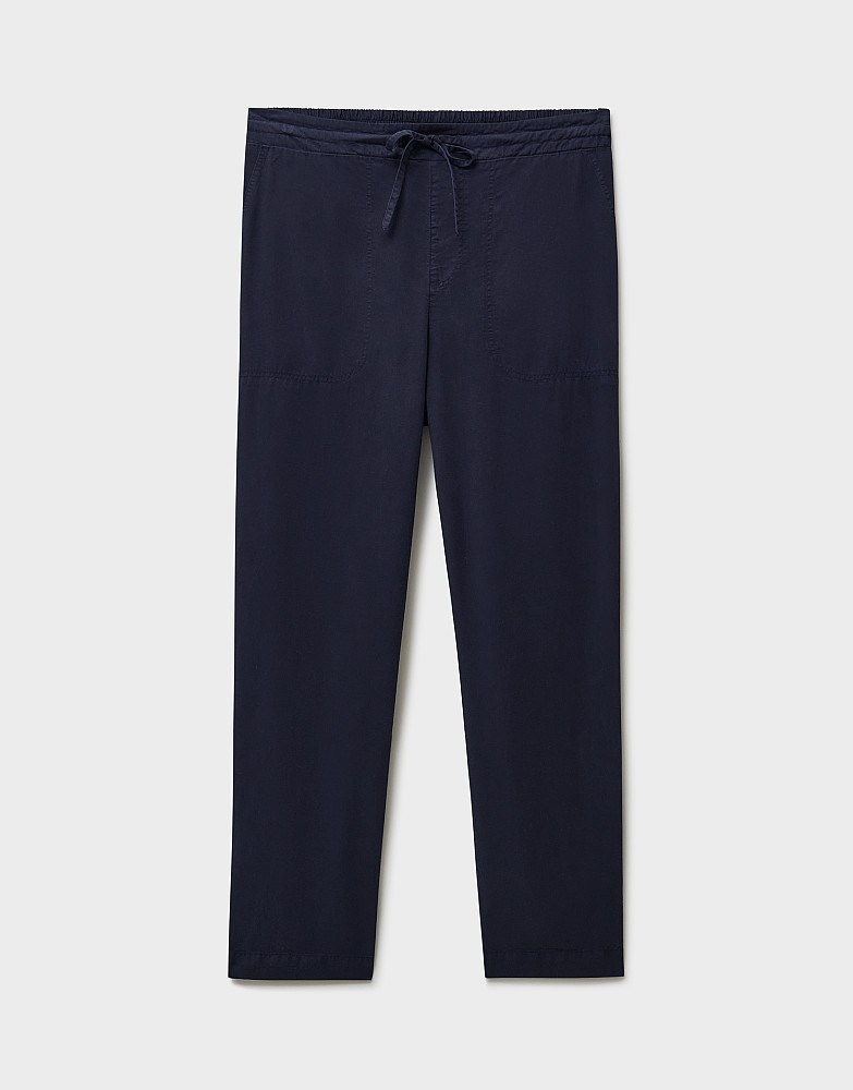 Women's Straight Leg Twill Trouser in Navy from Crew Clothing