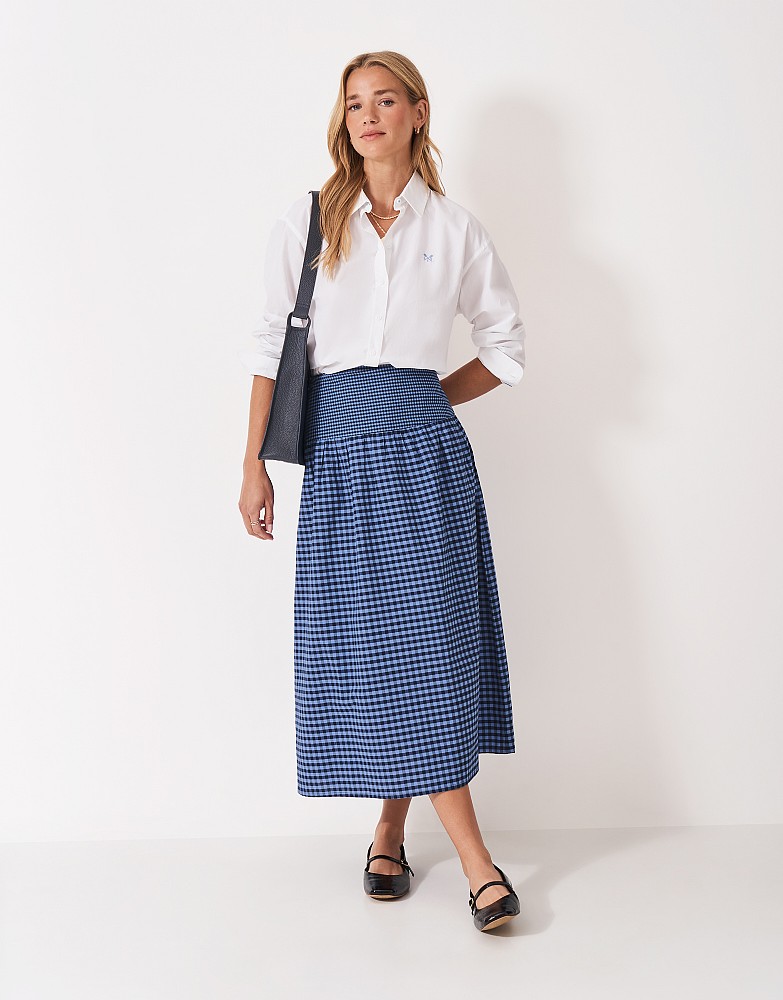 Dara Gingham Skirt in Blue