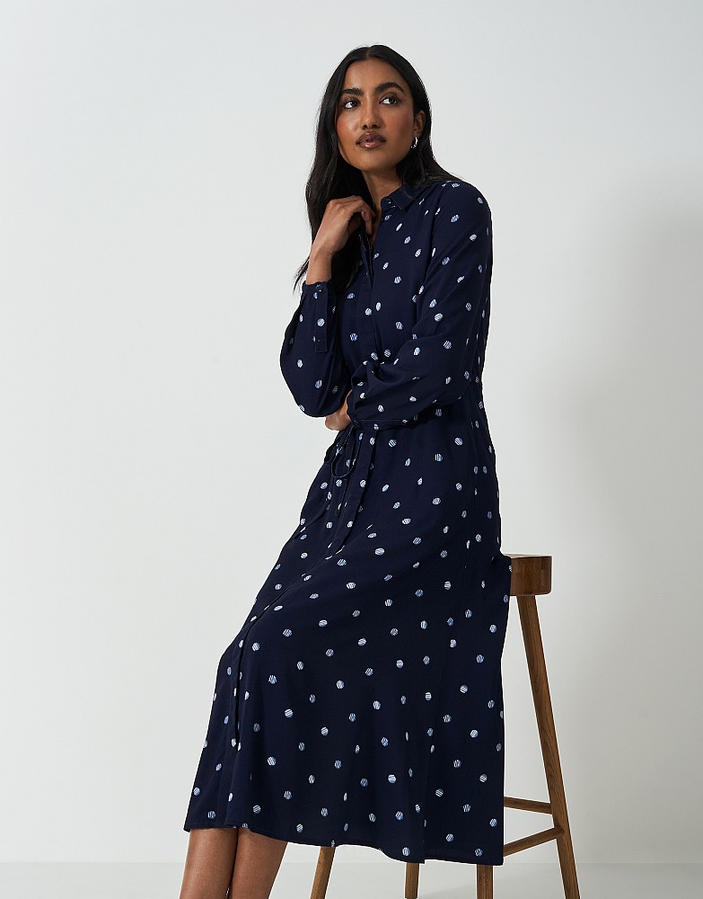 navy blue polka dot shirt dress Emma & Michele Women's M Navy Blue White Polka Dot Shirt Dress 3/4 Tab  Sleeve