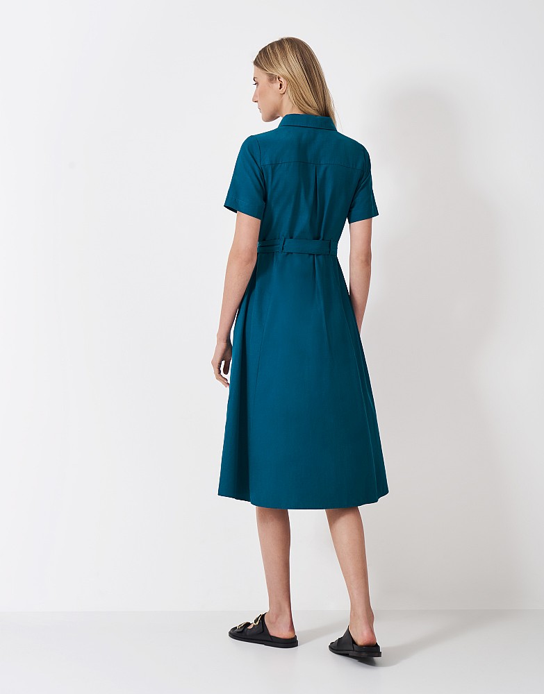 Women's Bethany Cotton & Lyocell Shirt Dress in Blue from Crew Clothing