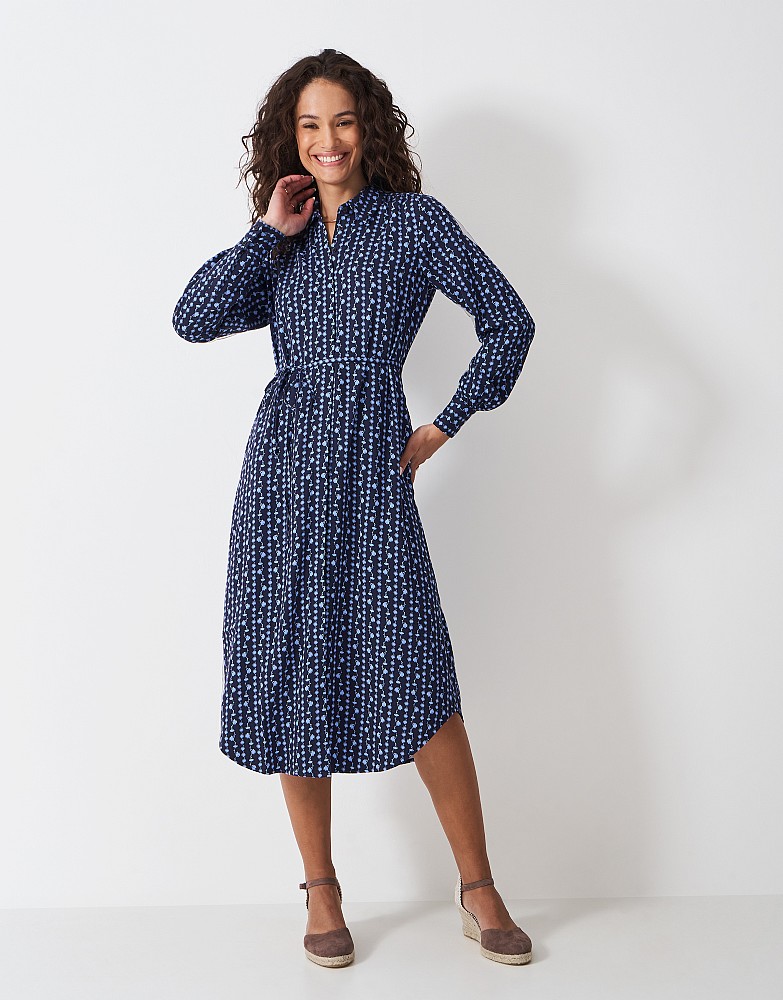 Victoria Shirt Dress in Navy