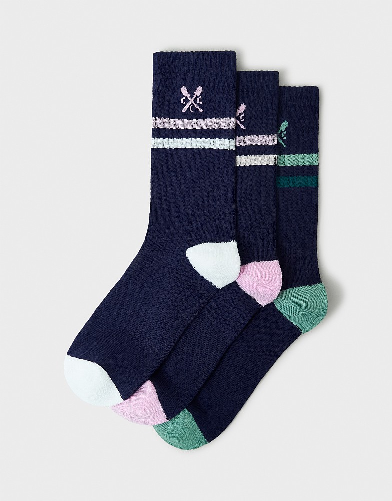 3 Pack Sports Socks in Navy