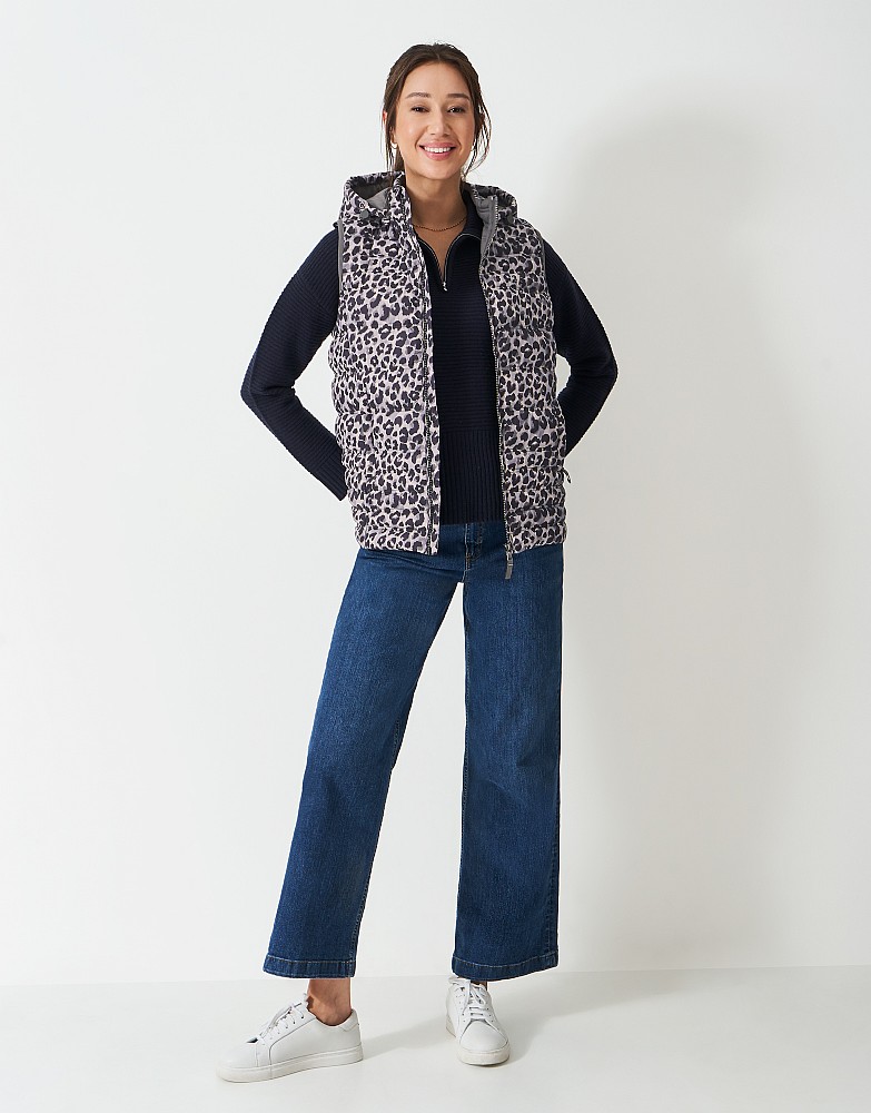 Lightweight Padded Gilet in Animal Print