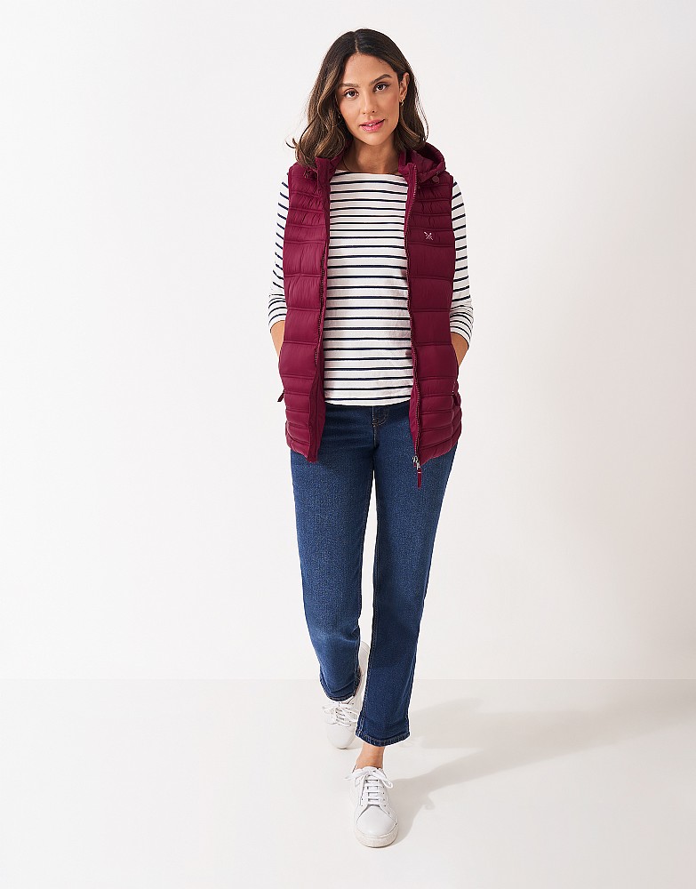 Lightweight Padded Gilet in Red