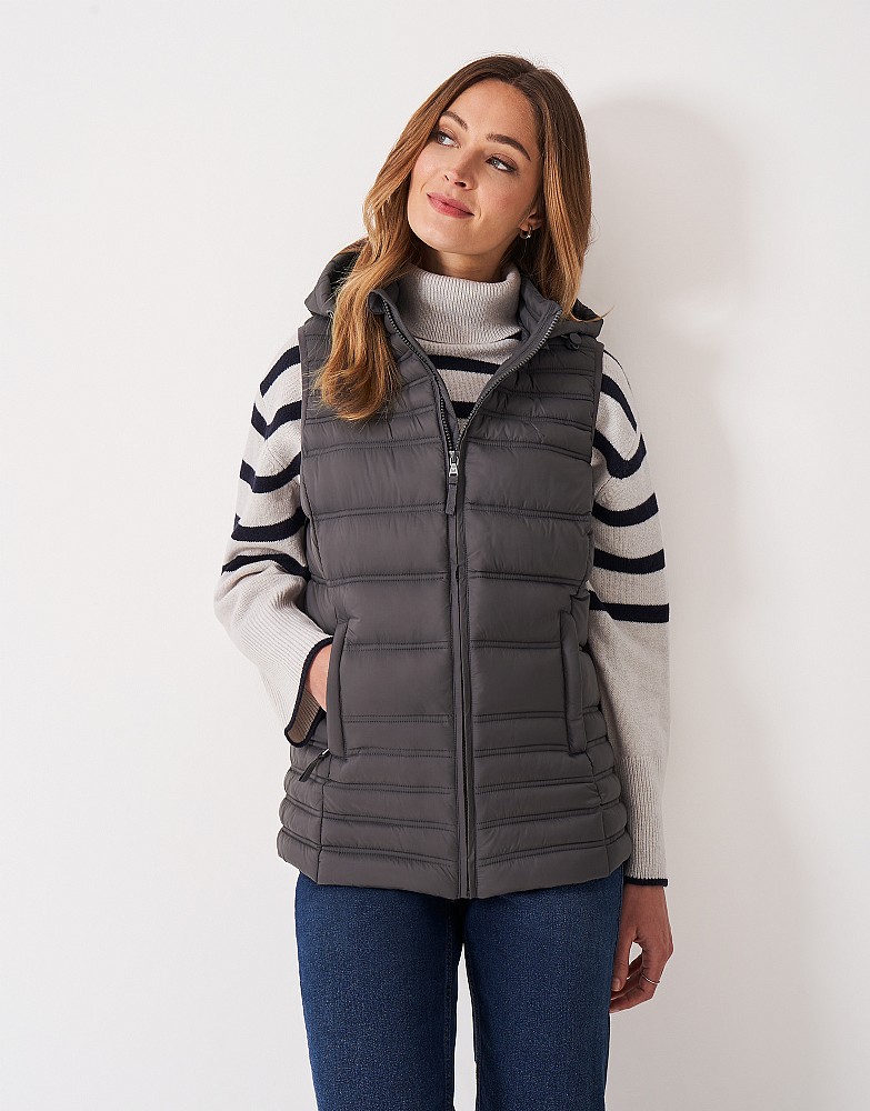 Lightweight Padded Gilet in Pewter Grey
