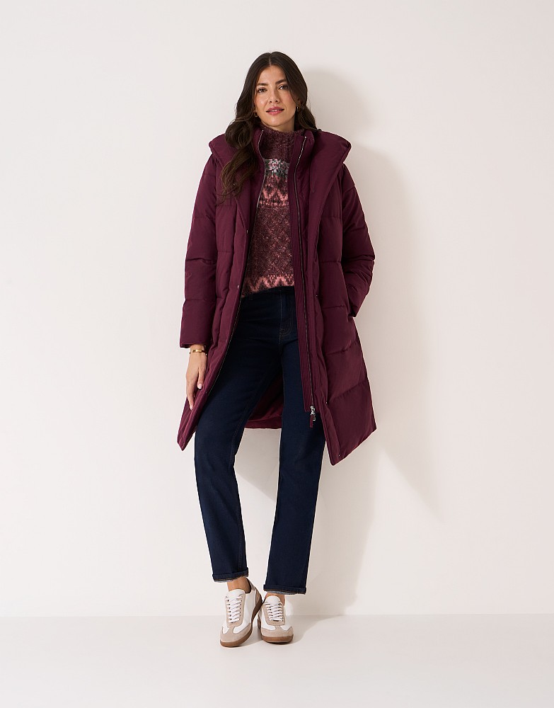 Heavy Padded Coat in Burgundy