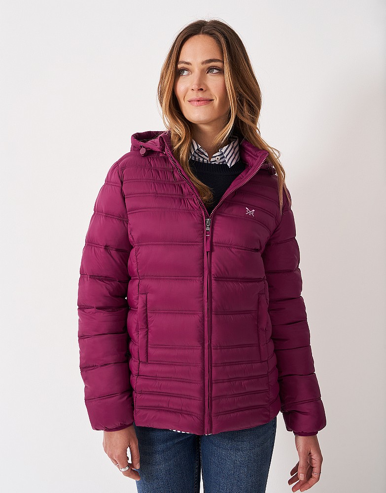 Lightweight Padded Jacket in Berry Red