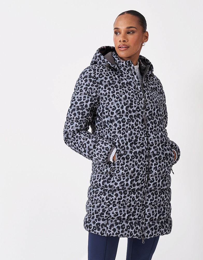 Lightweight Padded Coat in Animal Print