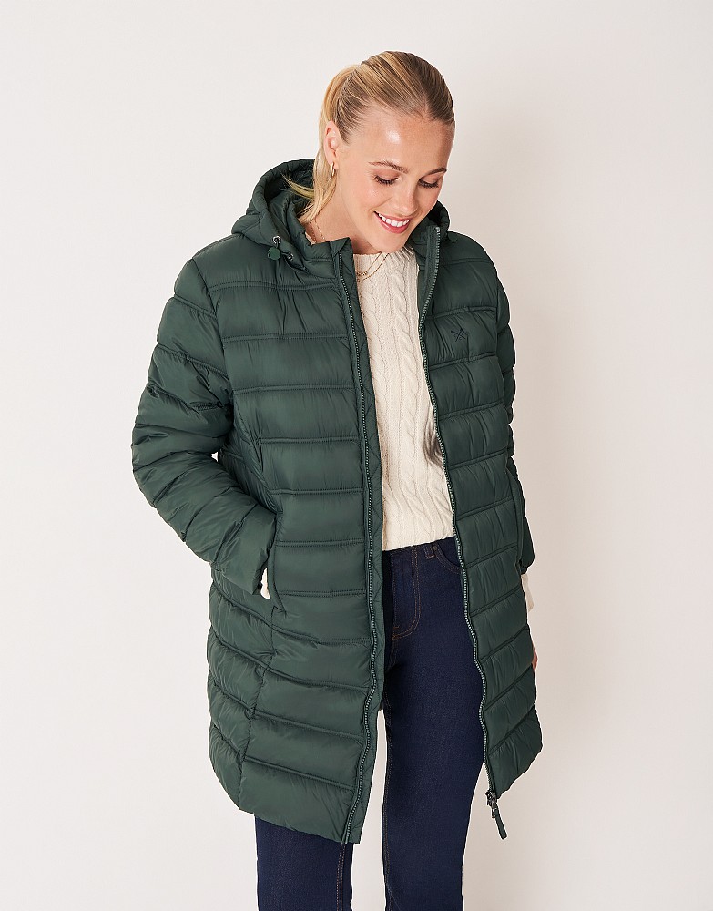 Lightweight Padded Coat in Green