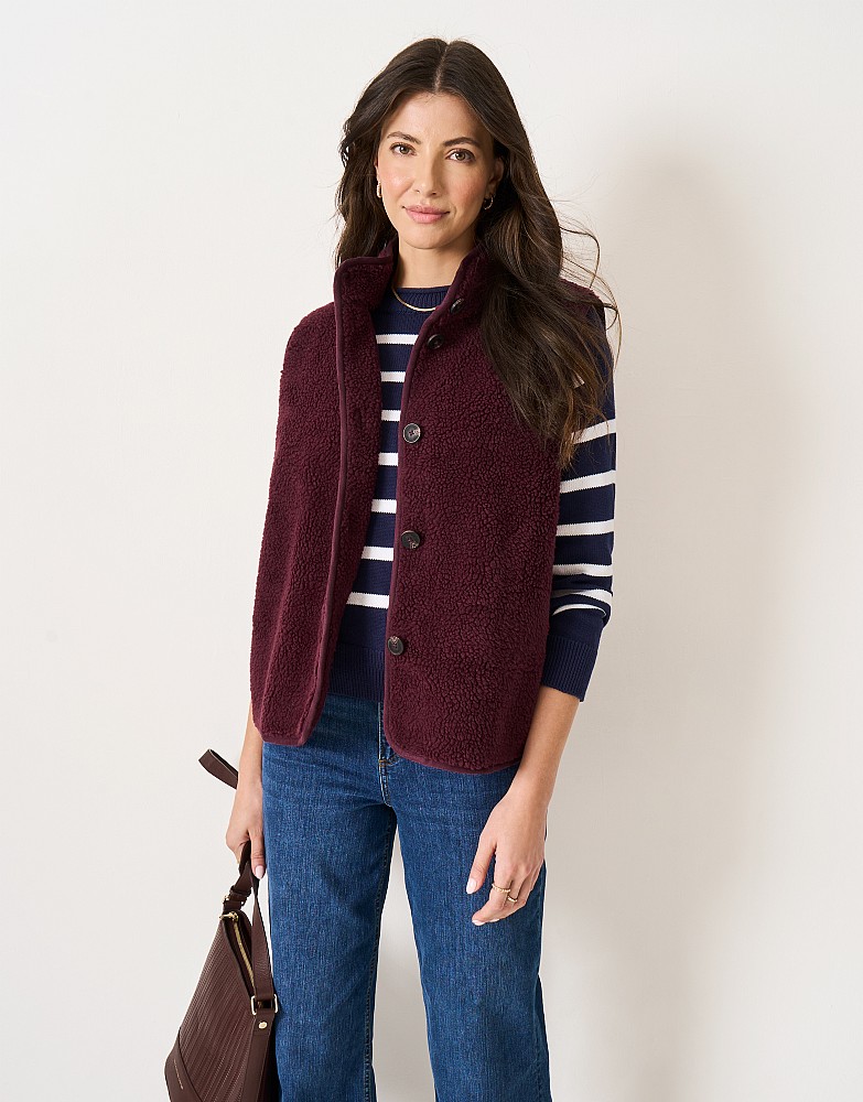 Borg Gilet in Berry
