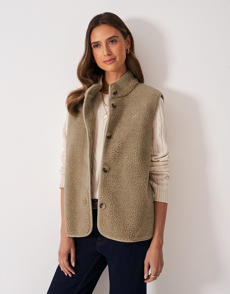 Borg Gilet in Camel